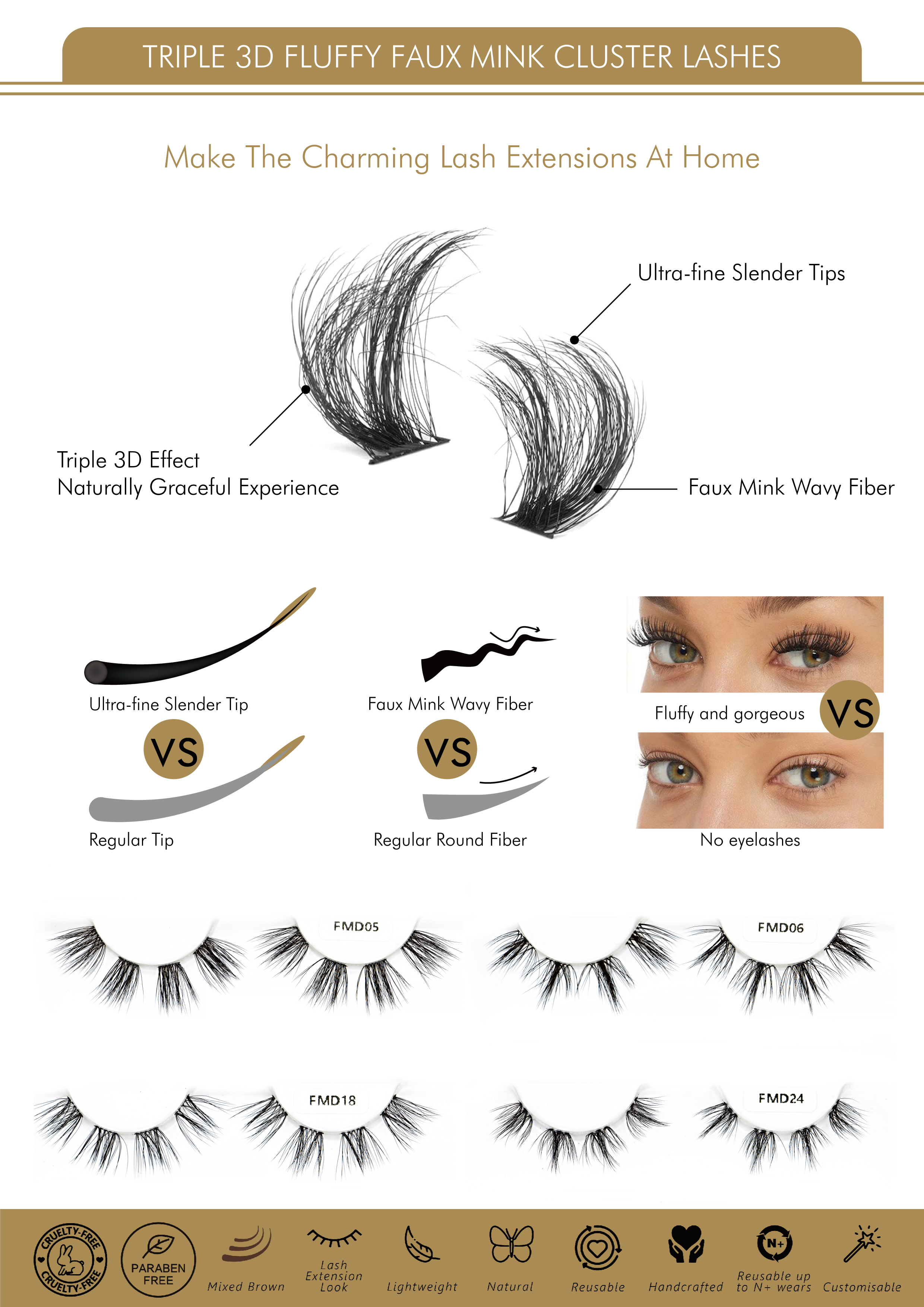 2 Triple 3D Fluffy Faux Mink Cluster Lashes Triple 3D Fluffy Faux Mink Cluster Lashes  Voluminous Soft Lash Segments Triple 3D Fluffy Faux Mink Cluster Lashes with ultra-soft mink texture  triple layered volume  fluffy 3.jpg